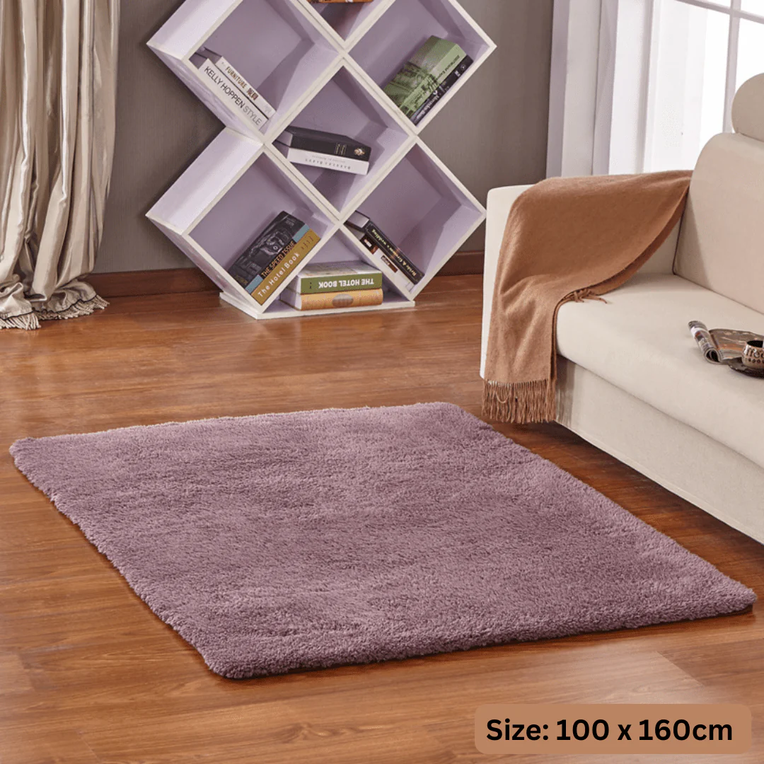 Ultra-Soft Silk Wool Living Room Carpet (Purple) - Image 6