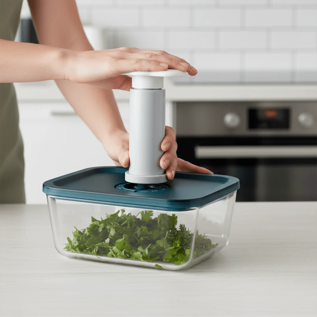 Rectangular Vacuum Glass Storage Container with Date Tracker Lid(800ml) - Image 4