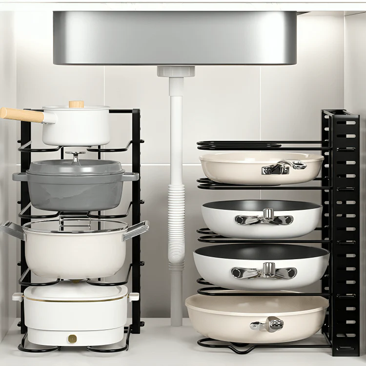 Premium Iron Cookware Organizer with 8 Adjustable Racks - Image 6