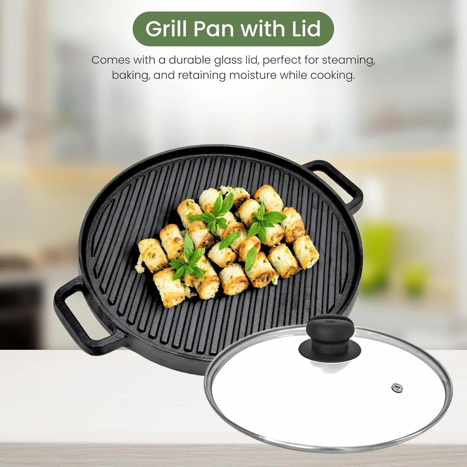 Versatile Grill Cast Iron Non-Stick Grill Pan - Image 4