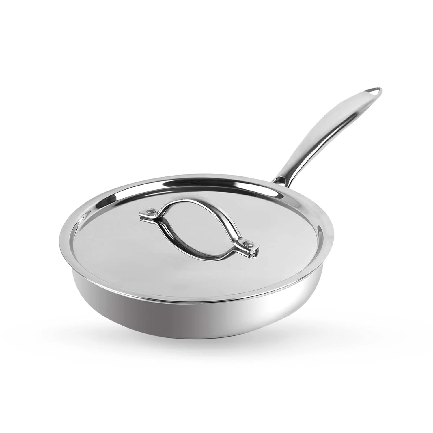 Versatile Tri-Ply Stainless Steel Fry Pan With Lid(24cm) - Image 3