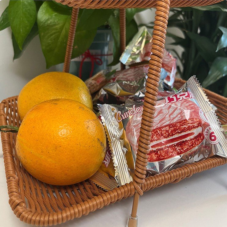 Vintage Multi-Tier Imitation Rattan Basket (27 cm) - Image 3