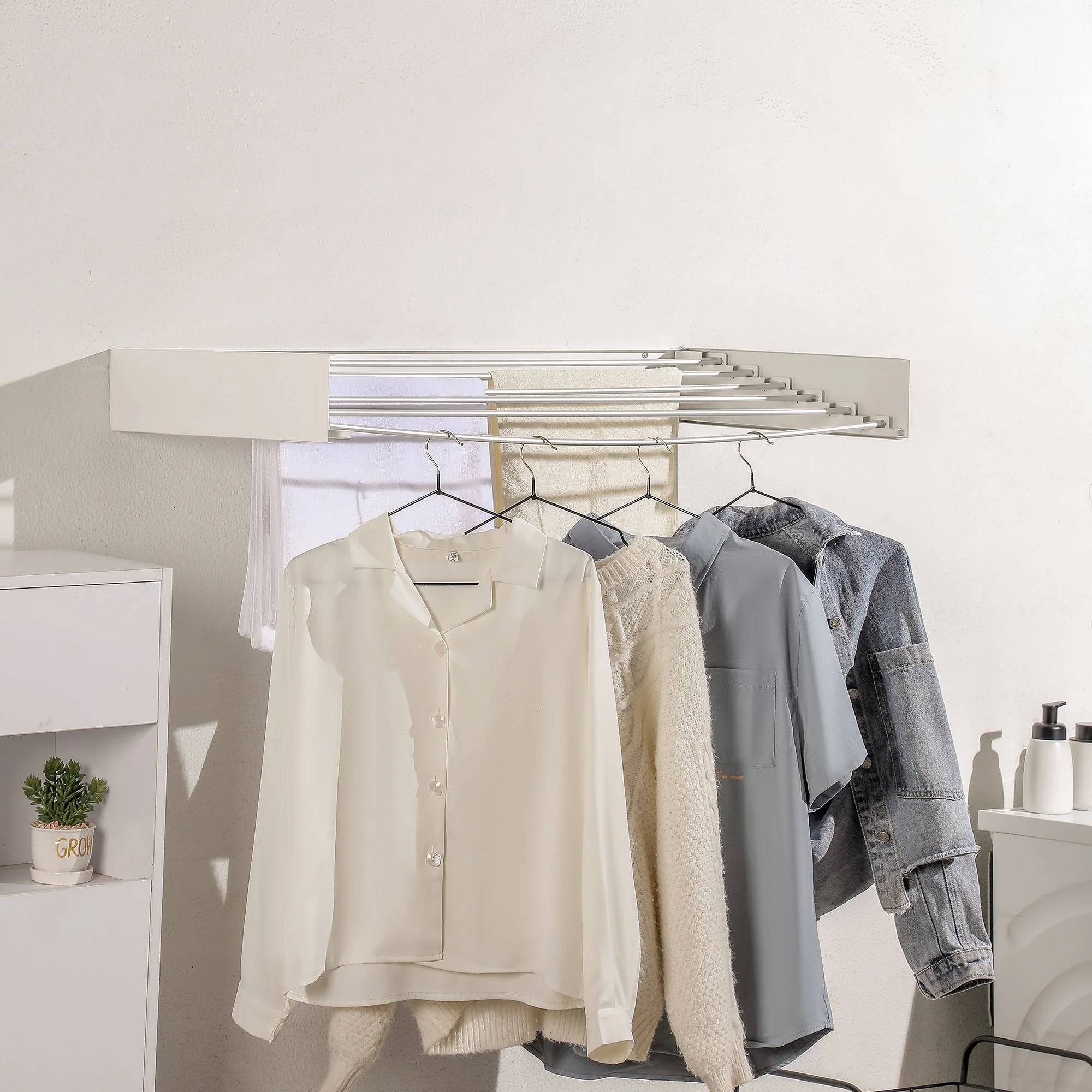 Wall Mounted Collapsible Clothes Drying Rack - Image 5
