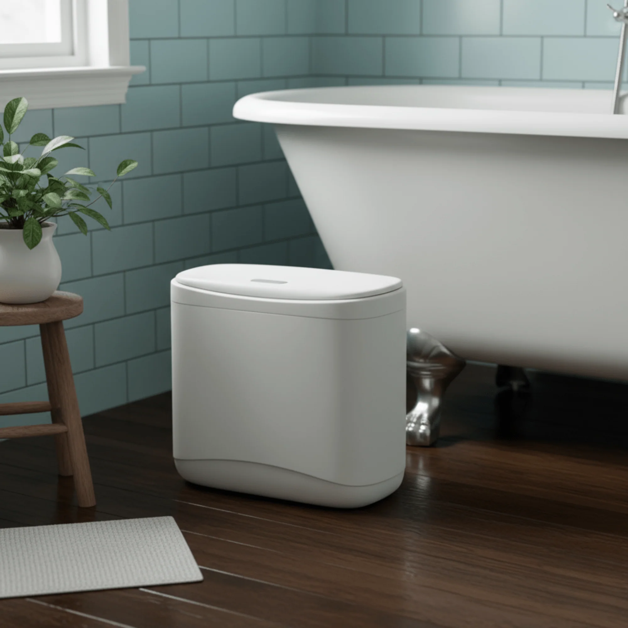 Compact Dual-Purpose Press-Lid Trash Bin(12L) - Image 3
