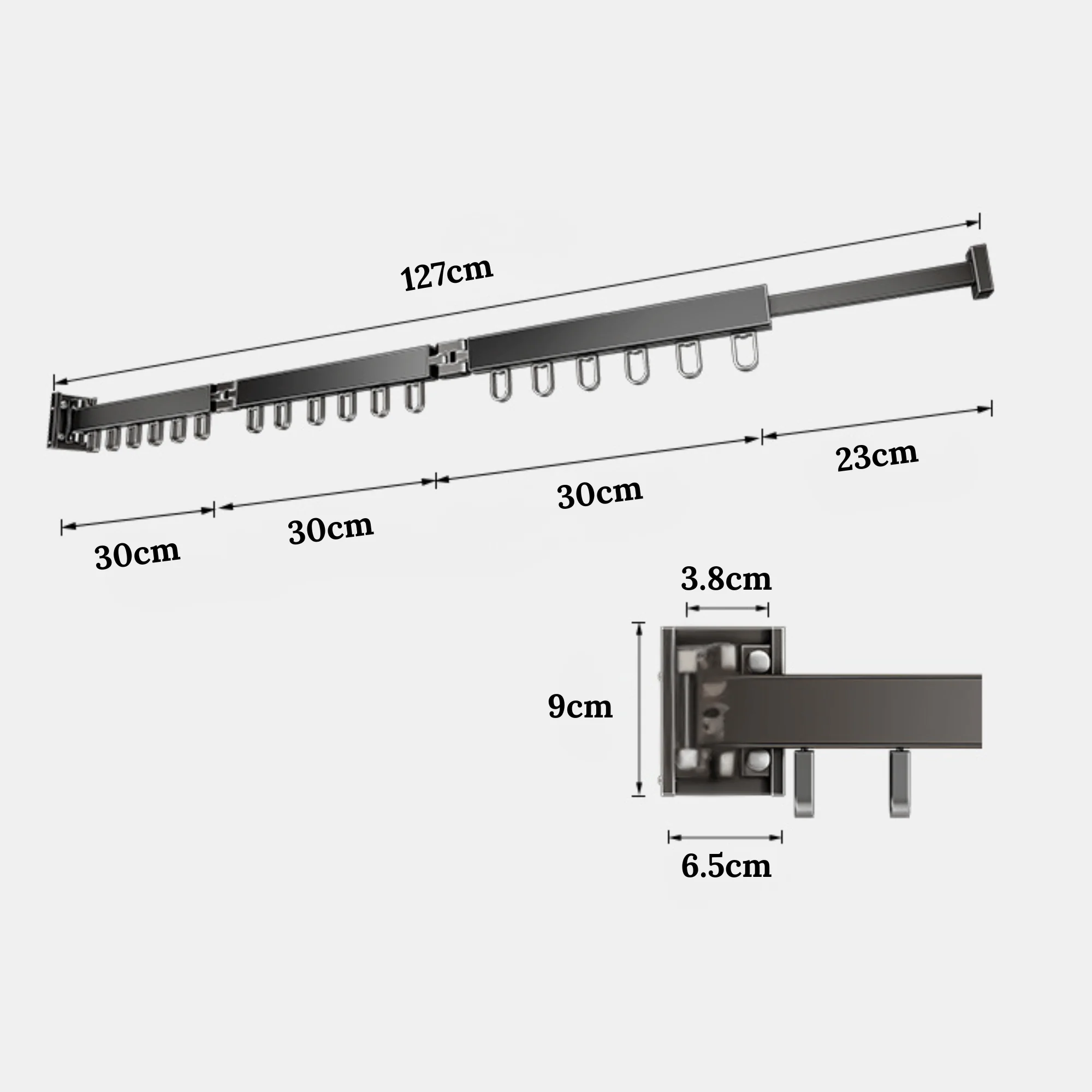 Wall-Mounted Foldable Aluminum Clothes Drying Hanger - Image 6