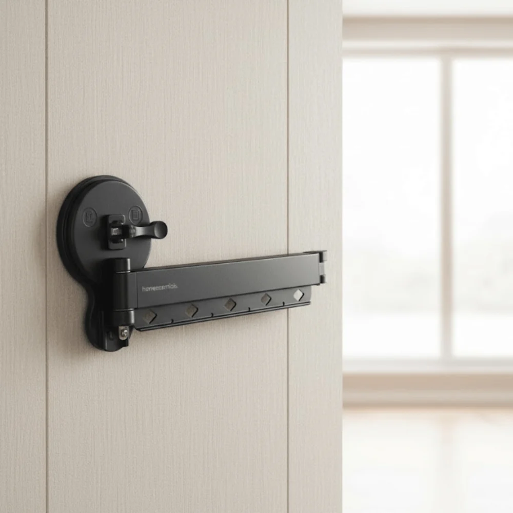 Wall-Mounted Folding Clothes Drying Hanger with Suction Cup - Image 5