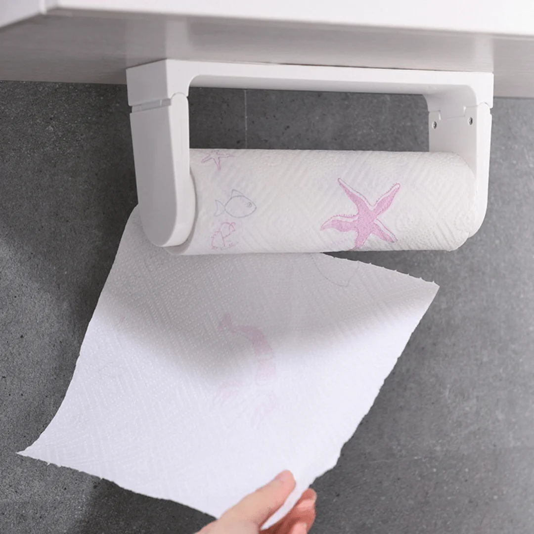 Wall-Mounted Kitchen Adhesive Paper Storage Rack - Image 5