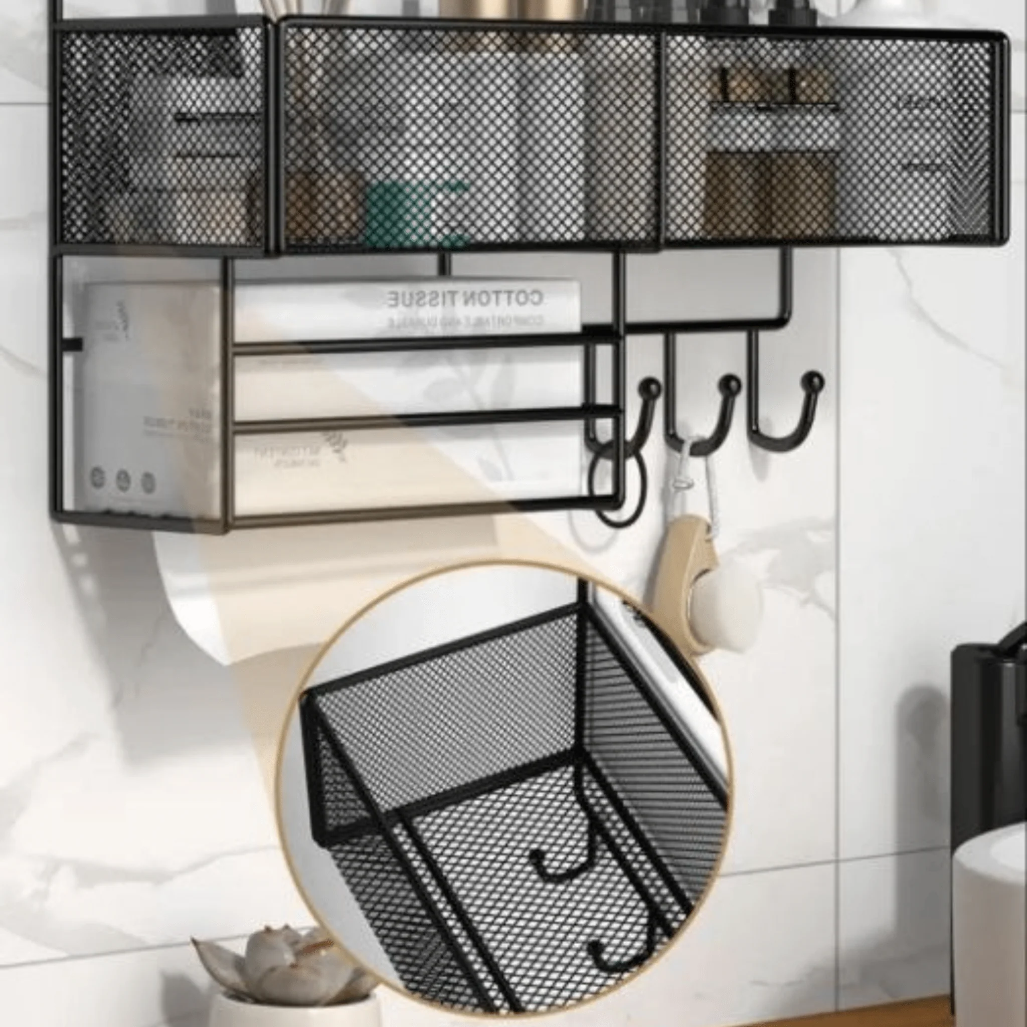 Wall-Mounted Metal Towel Storage Rack - Image 3