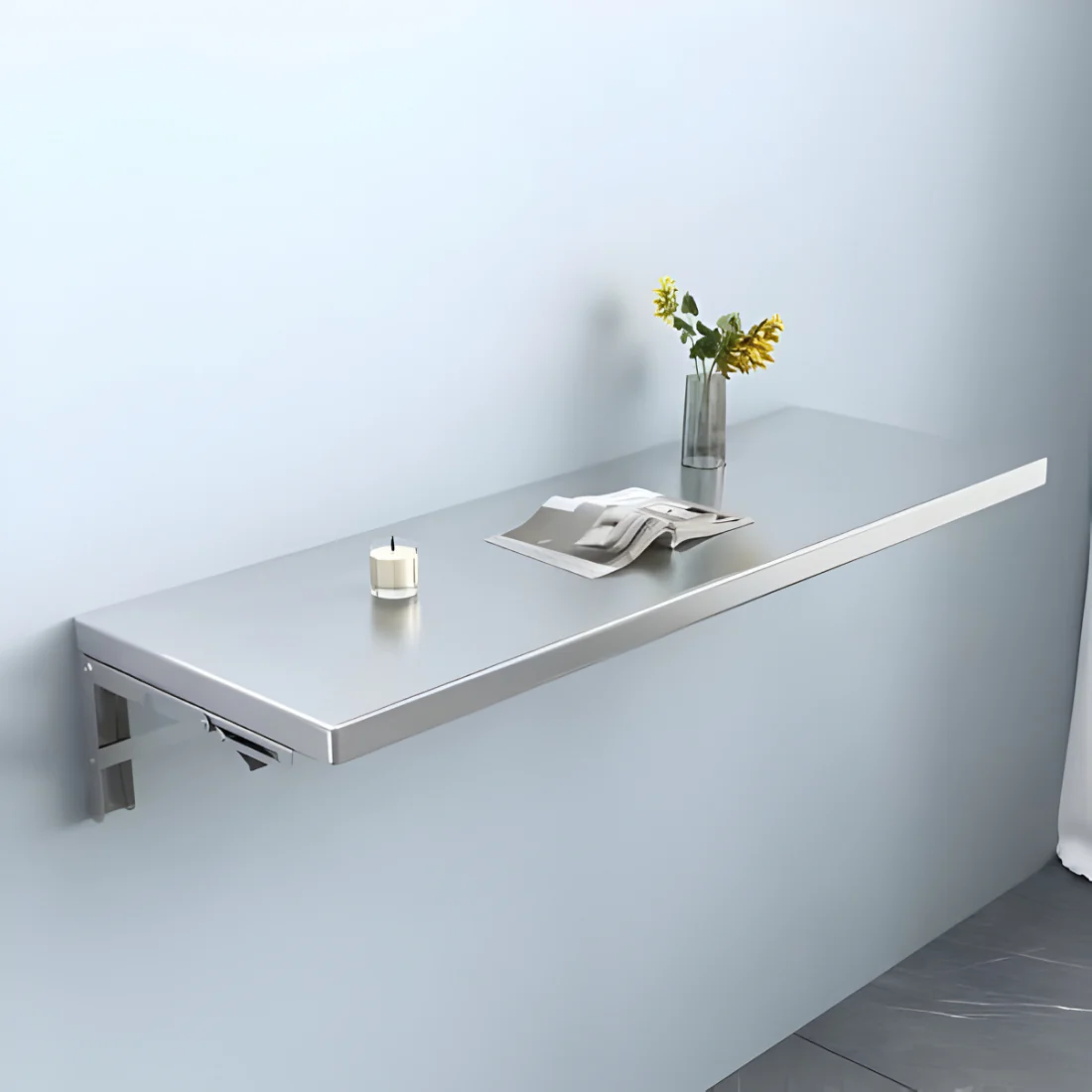 Wall-Mounted Stainless Steel Foldable Rack