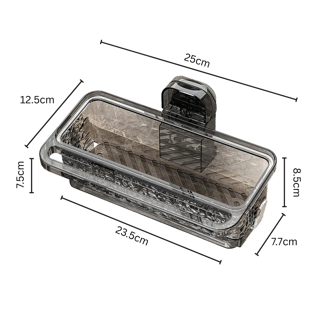 Wall-Mounted Suction-Cup Kitchen Sink Draining Storage Rack - Image 6