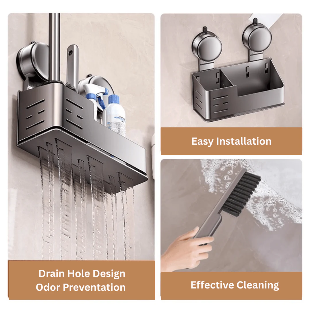 Wall-Mounted Suction Cup Toilet Brush with Storage Holder - Image 4