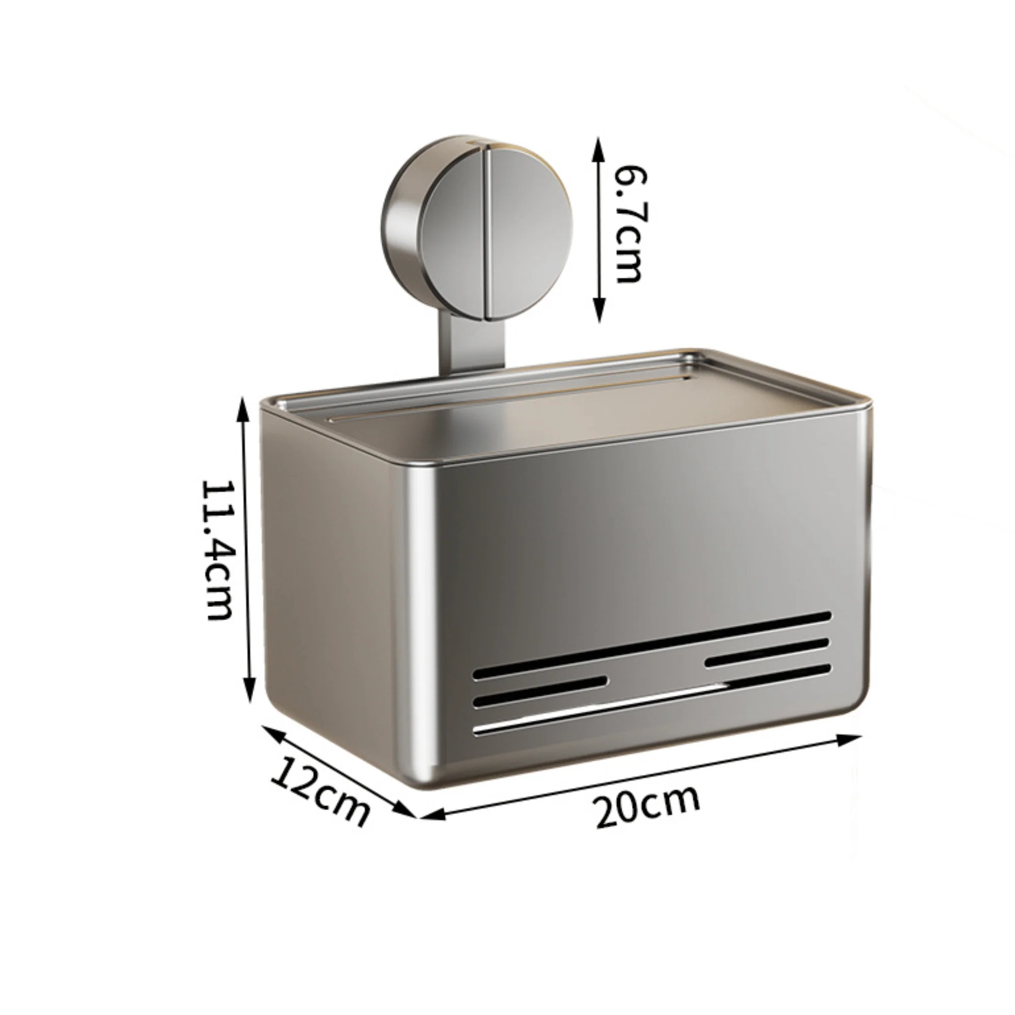 Wall-Mounted Suction Cup Toilet Tissue Box with Storage Shelf - Image 6
