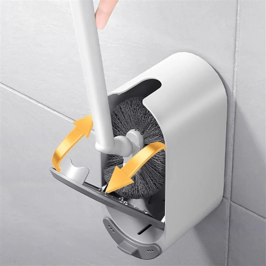 Wall Mounted Toilet Brush Set with Flexible Bristles and Holder - Image 4