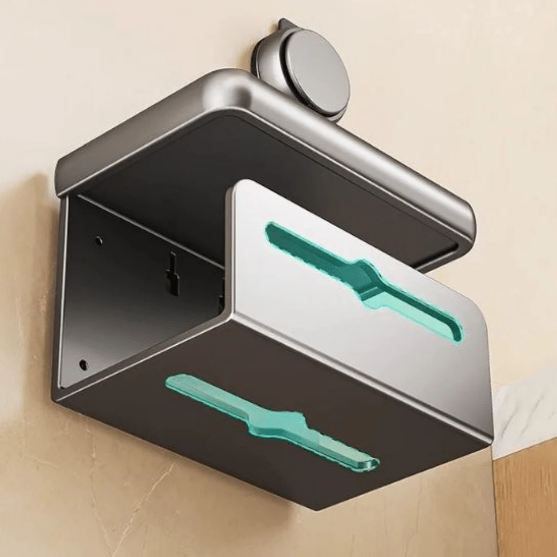 Wall-Mounted Toilet Paper Box with Removable Suction Cup - Image 4