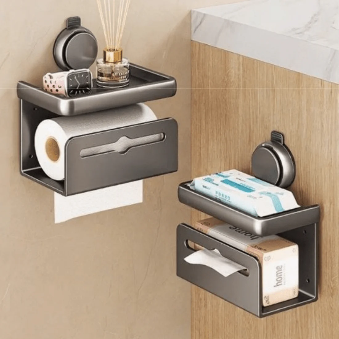 Wall-Mounted Toilet Paper Box with Removable Suction Cup - Image 5