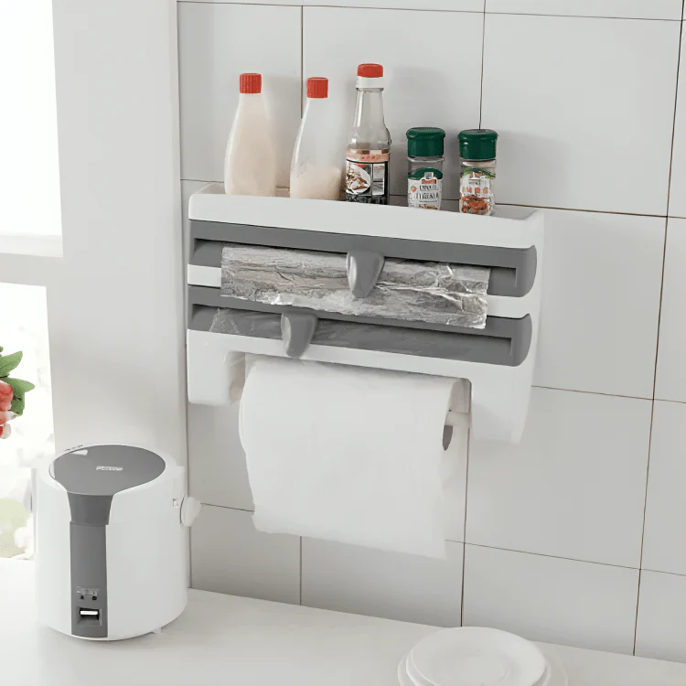Wall-Mounted Wrap Cutter And Paper Towel Rack - Image 3
