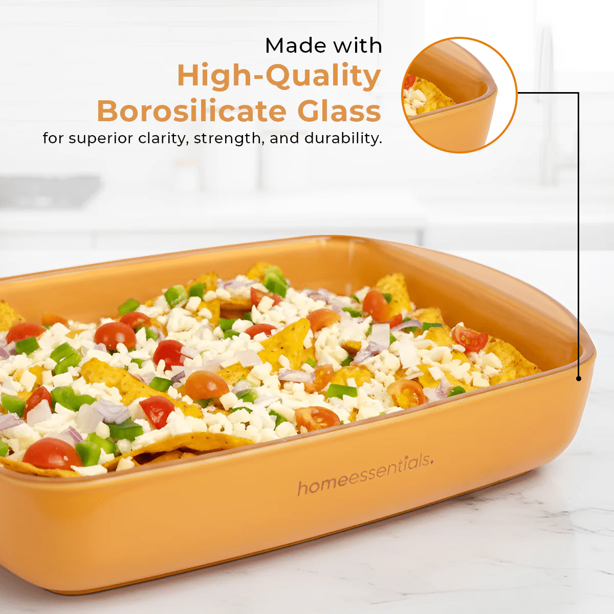 Yellow Rectangular Non-Stick Baking Dish - Image 3